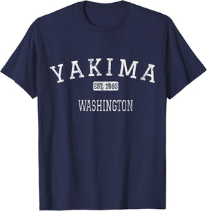 Yakima Washington WA Vintage T-Shirt - T-Shirt | Navy