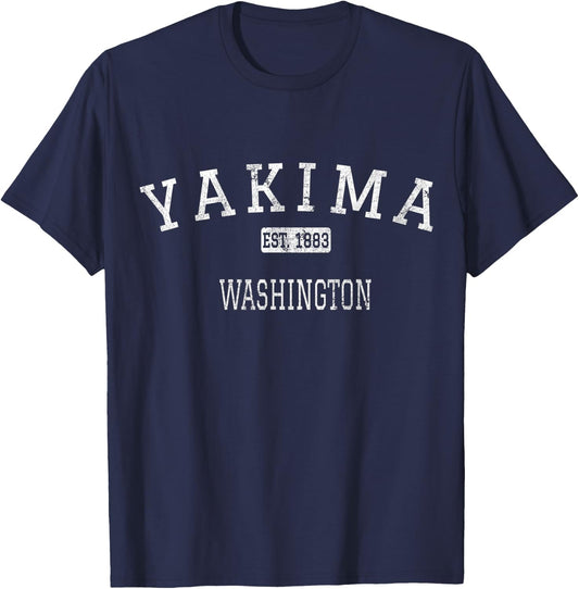 Yakima Washington WA Vintage T-Shirt - T-Shirt | Navy