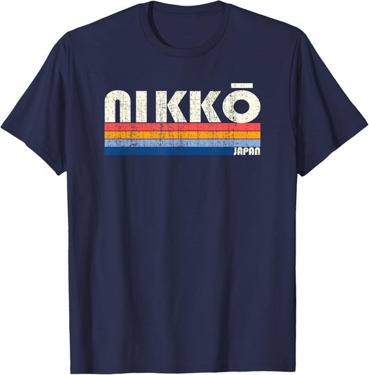 Retro Vintage 70s 80s Style Nikko, Japan T-Shirt - T-Shirt | Navy