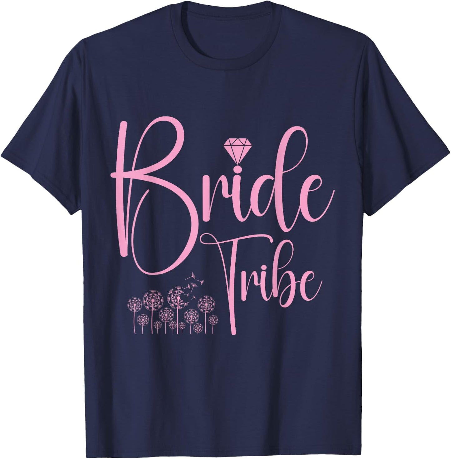 Bride Tribe Bachelorette Party Top Bridal Floral Wedding T-Shirt - T-Shirt | Navy