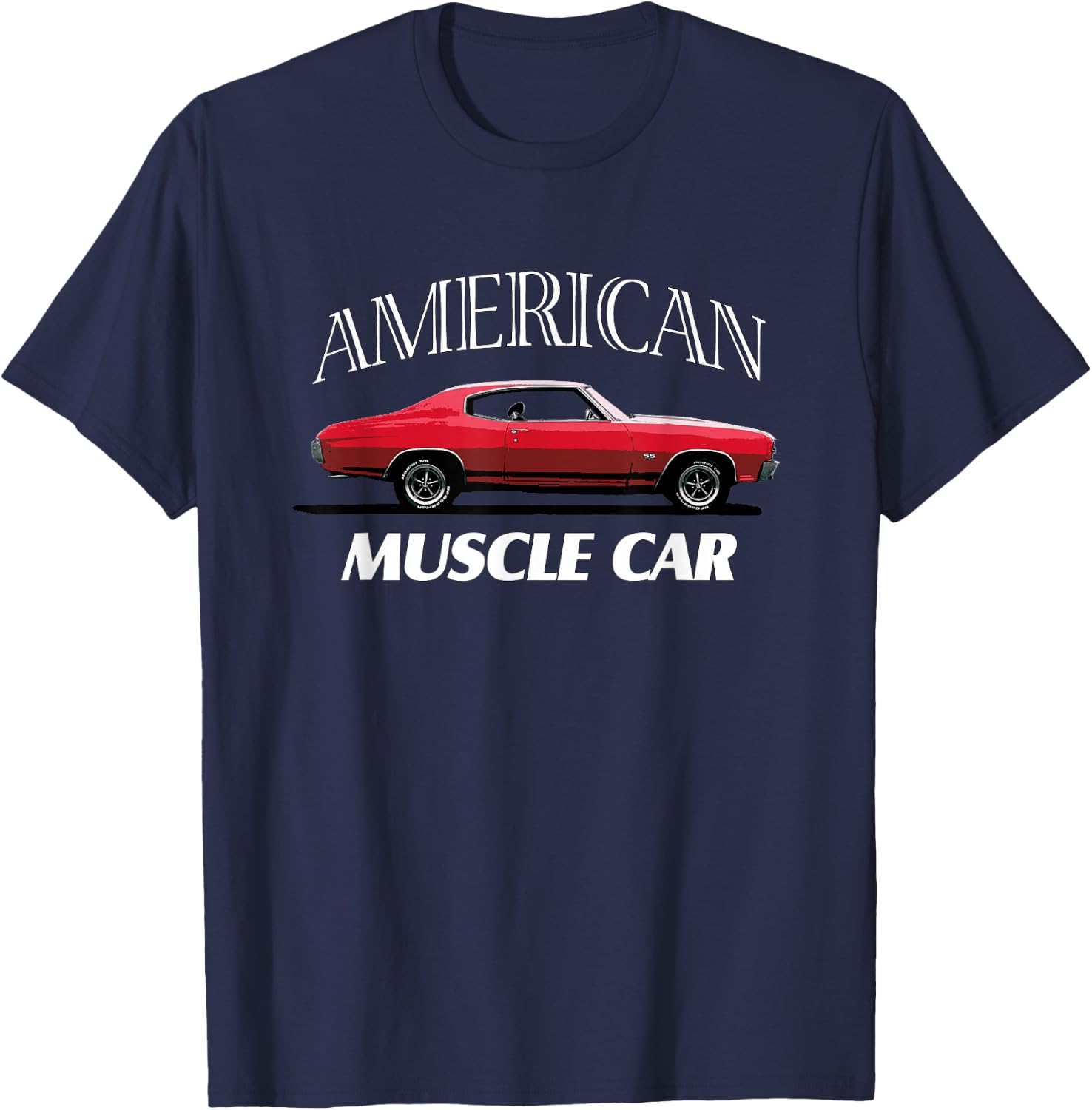Muscle Car American Shirt. Vintage T-Shirt - T-Shirt | Navy