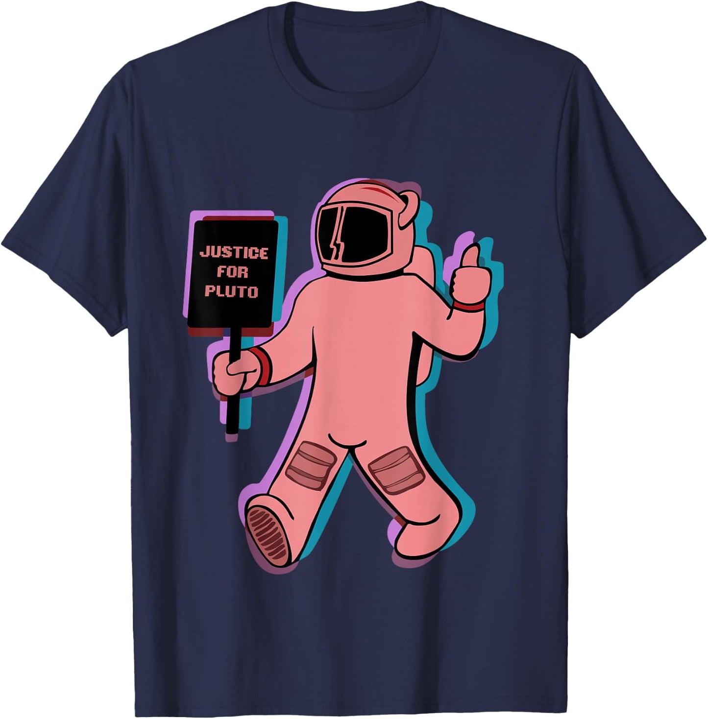 Funny Retro Space, Science Gift, Justice for Pluto T-Shirt - T-Shirt | Navy