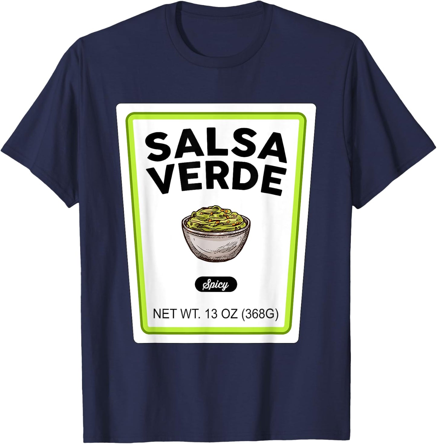 Halloween Matching Costume Salsa Verde Bottle Label T-Shirt - T-Shirt | Navy