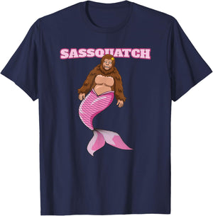 Sassquatch - Funny Bigfoot Mermaid T-Shirt - T-Shirt | Navy