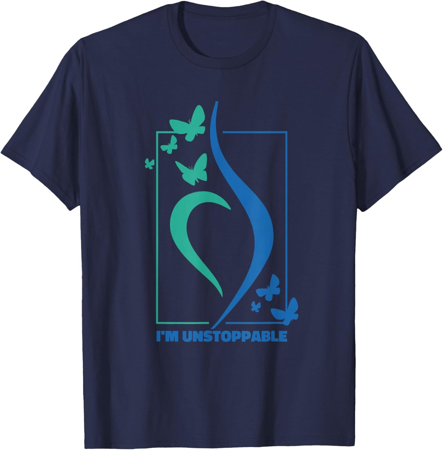Eating Disorder Awareness Unstoppable Affirmation Strength T-Shirt - T-Shirt | Navy