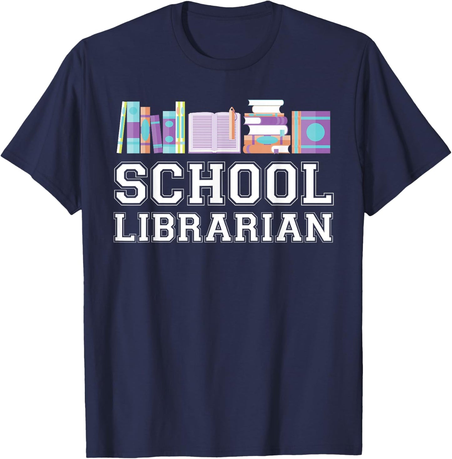 Funny Elementary And Middle School Librarian T-Shirt - T-Shirt | Navy