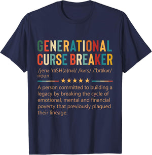 Generational Curse Breaker Definition Retro Vintage Melanin T-Shirt - T-Shirt | Navy