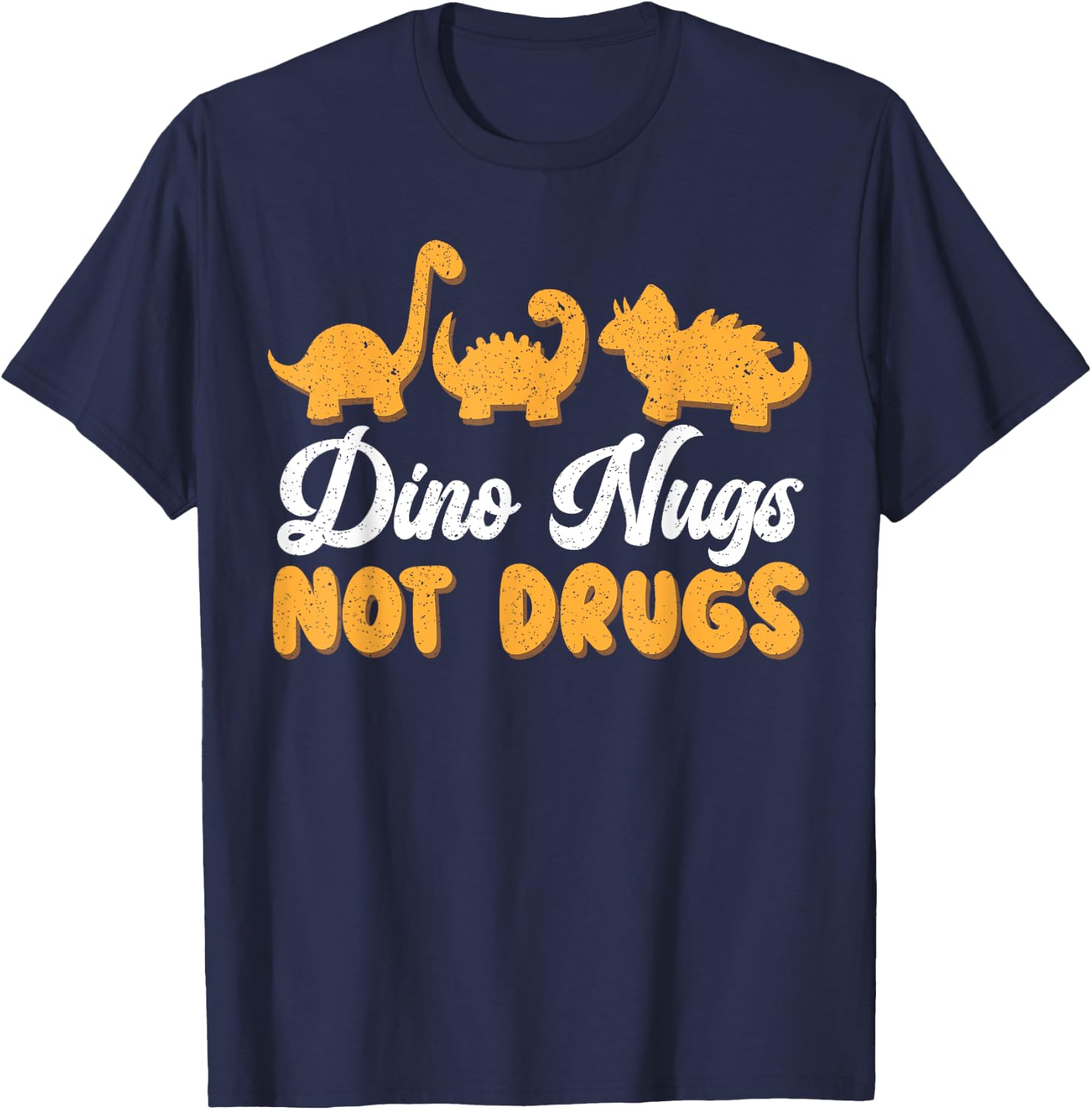 Dino Nugs Chicken Nugget Nuggy Fried Snack T-Shirt - T-Shirt | Navy