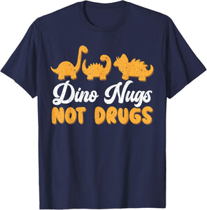 Dino Nugs Chicken Nugget Nuggy Fried Snack T-Shirt - T-Shirt | Navy