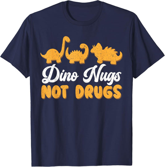 Dino Nugs Chicken Nugget Nuggy Fried Snack T-Shirt - T-Shirt | Navy