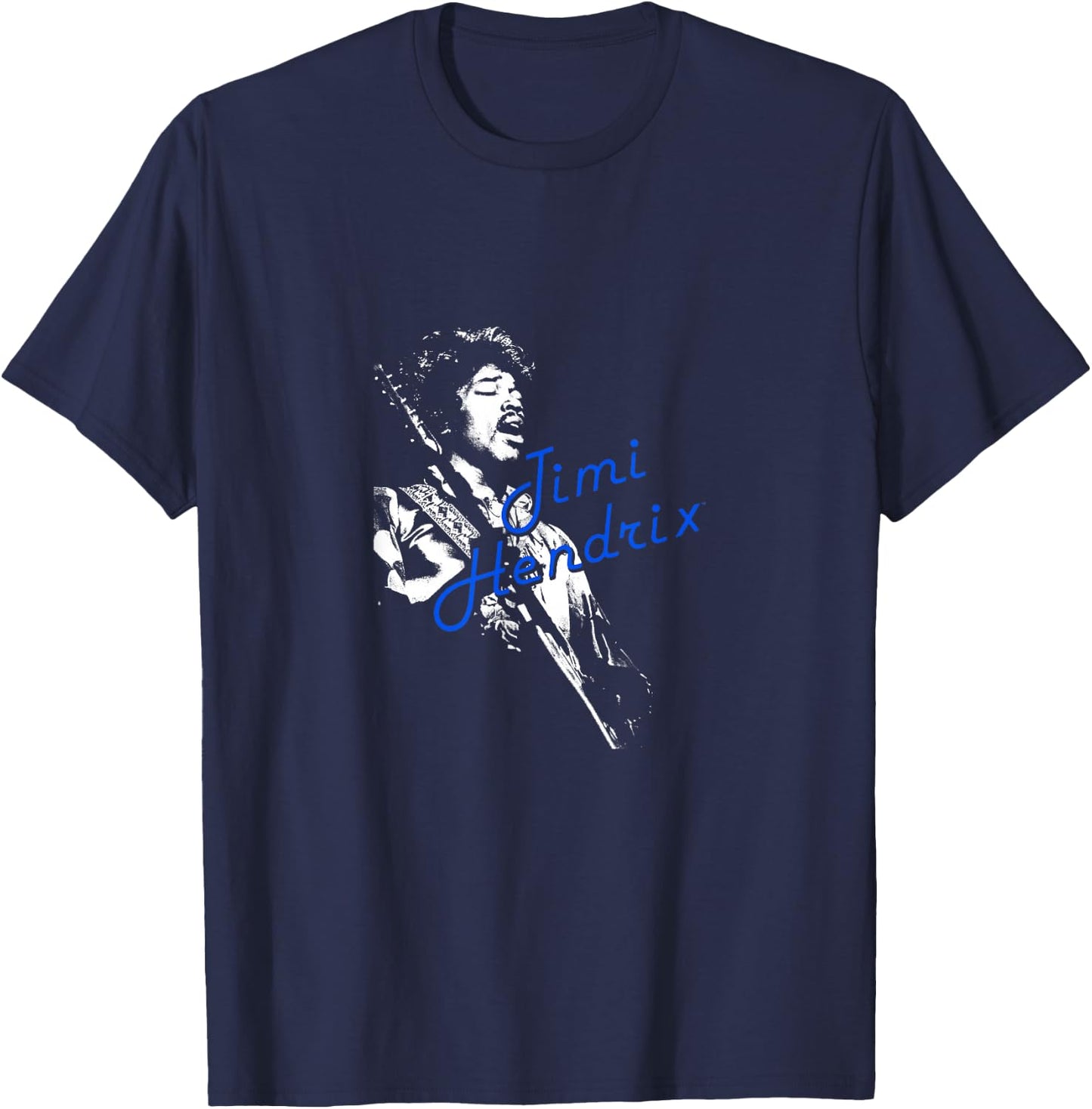 Jimi Hendrix White Silhouette T-Shirt - T-Shirt | Navy