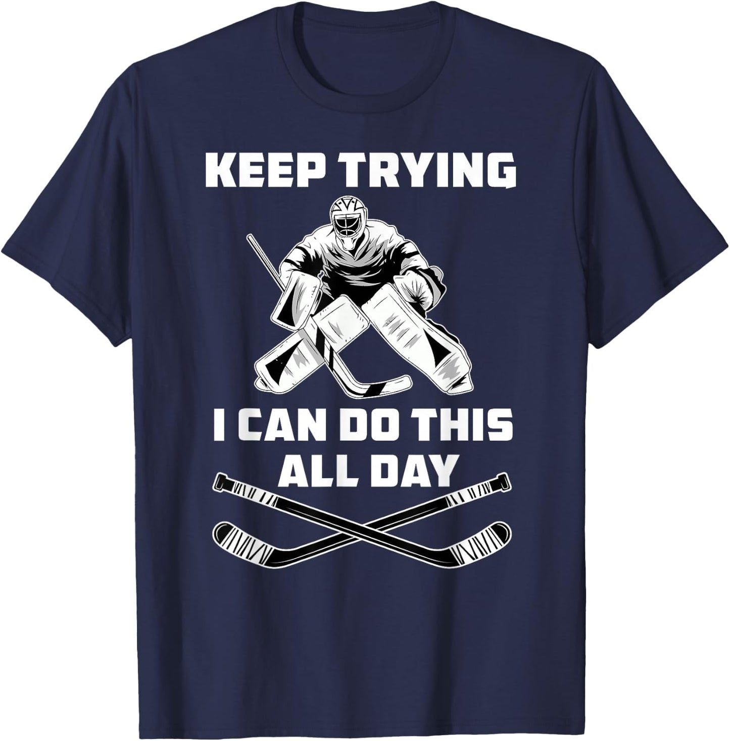 Funny Ice Hockey Goalie T-Shirt - T-Shirt | Navy