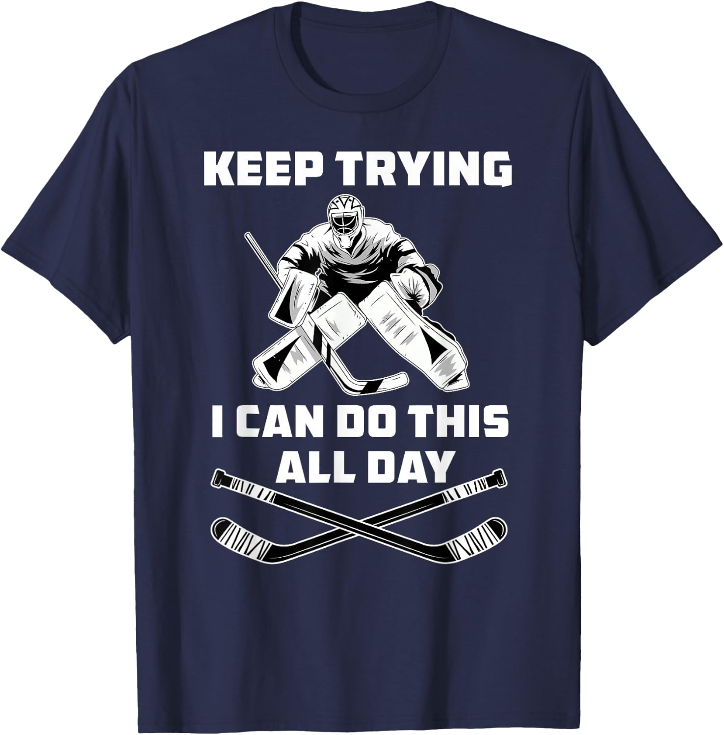 Funny Ice Hockey Goalie T-Shirt - T-Shirt | Navy