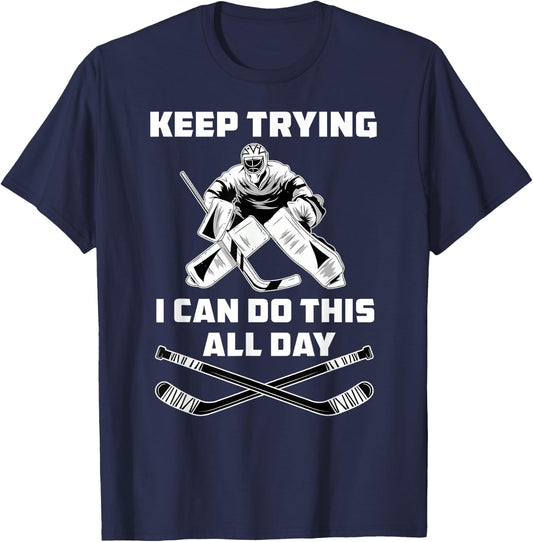 Funny Ice Hockey Goalie T-Shirt - T-Shirt | Navy