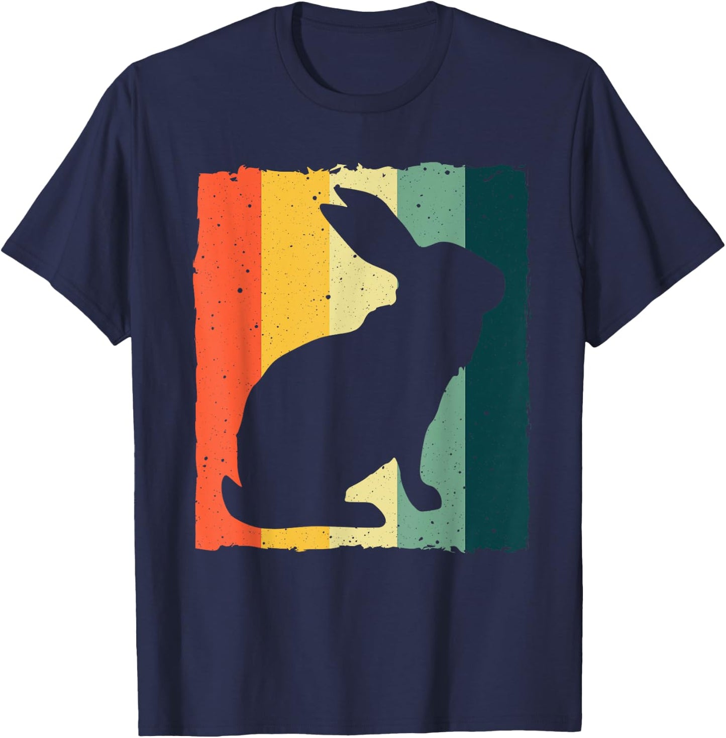 Vintage Rabbit Design Bunny Lover Men Women Boys Girls Kids T-Shirt - T-Shirt | Navy