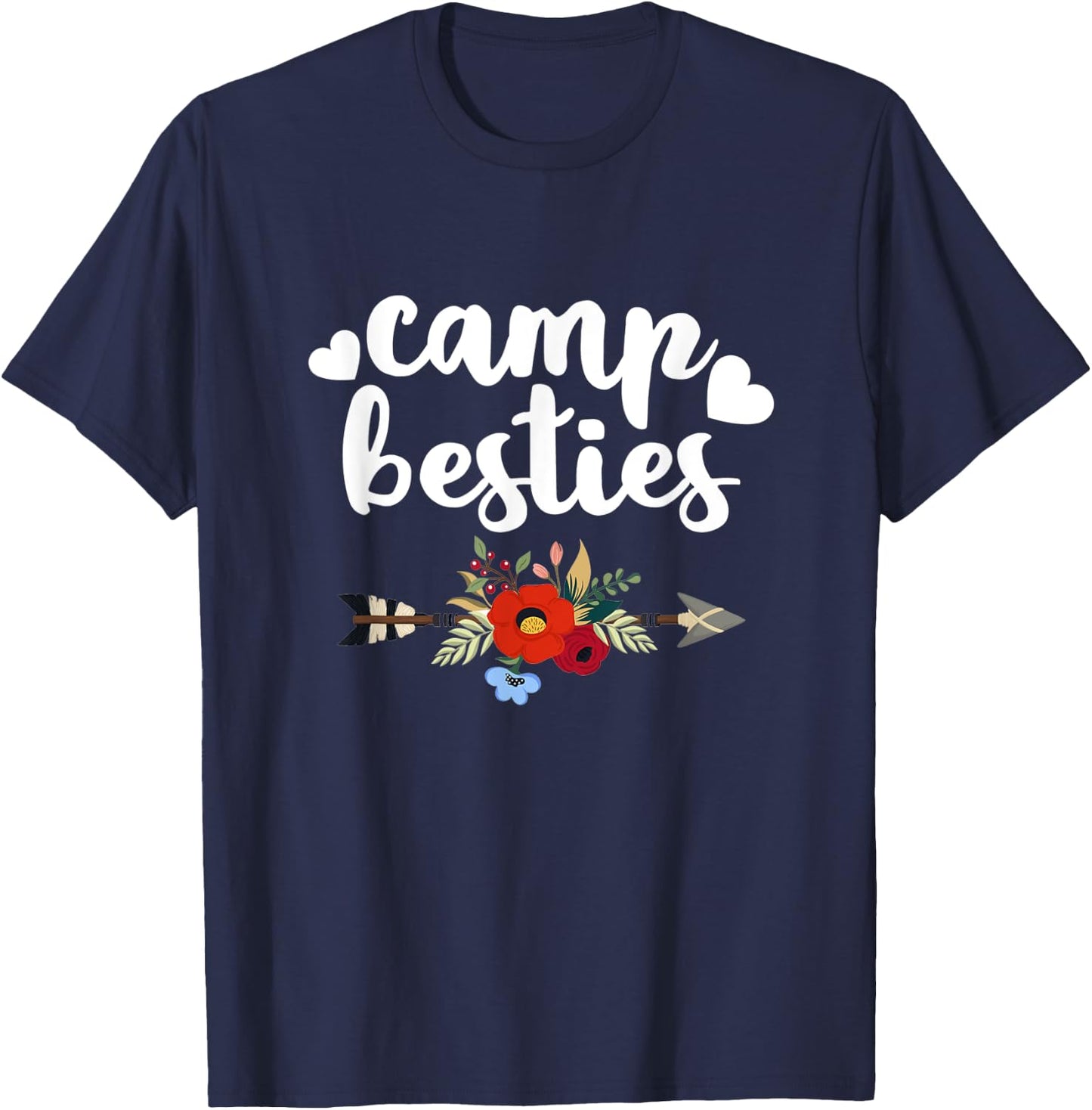 Funny Camp Besties Shirt Cute Best Friend Camper Gift Girl T-Shirt - T-Shirt | Navy