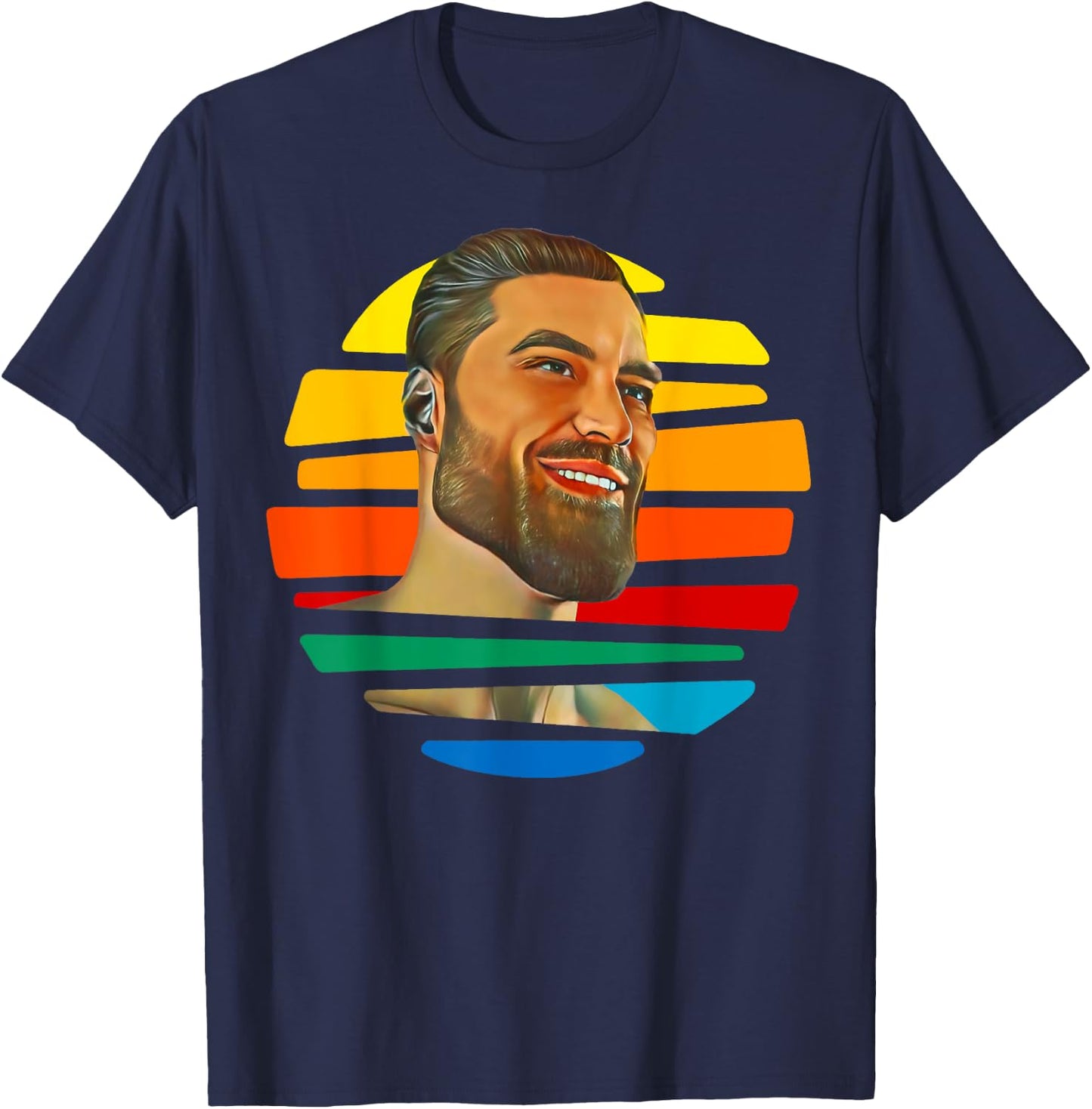 Funny Gigachad Meme Giga Chad Alpha Male Sigma Male Memes T-Shirt - T-Shirt | Navy