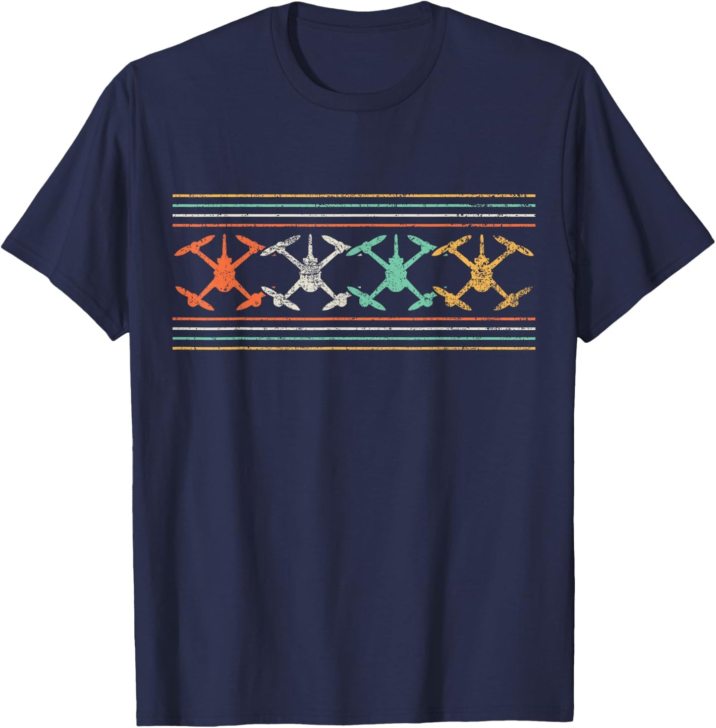 Drone Quadcopter FPV UAV Vintage T-Shirt - T-Shirt | Navy