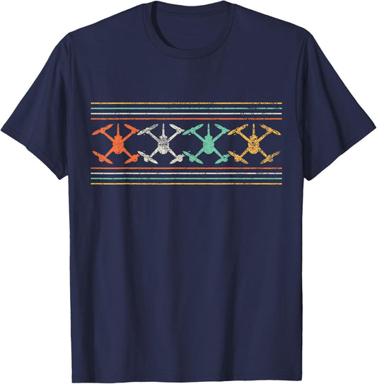 Drone Quadcopter FPV UAV Vintage T-Shirt - T-Shirt | Navy