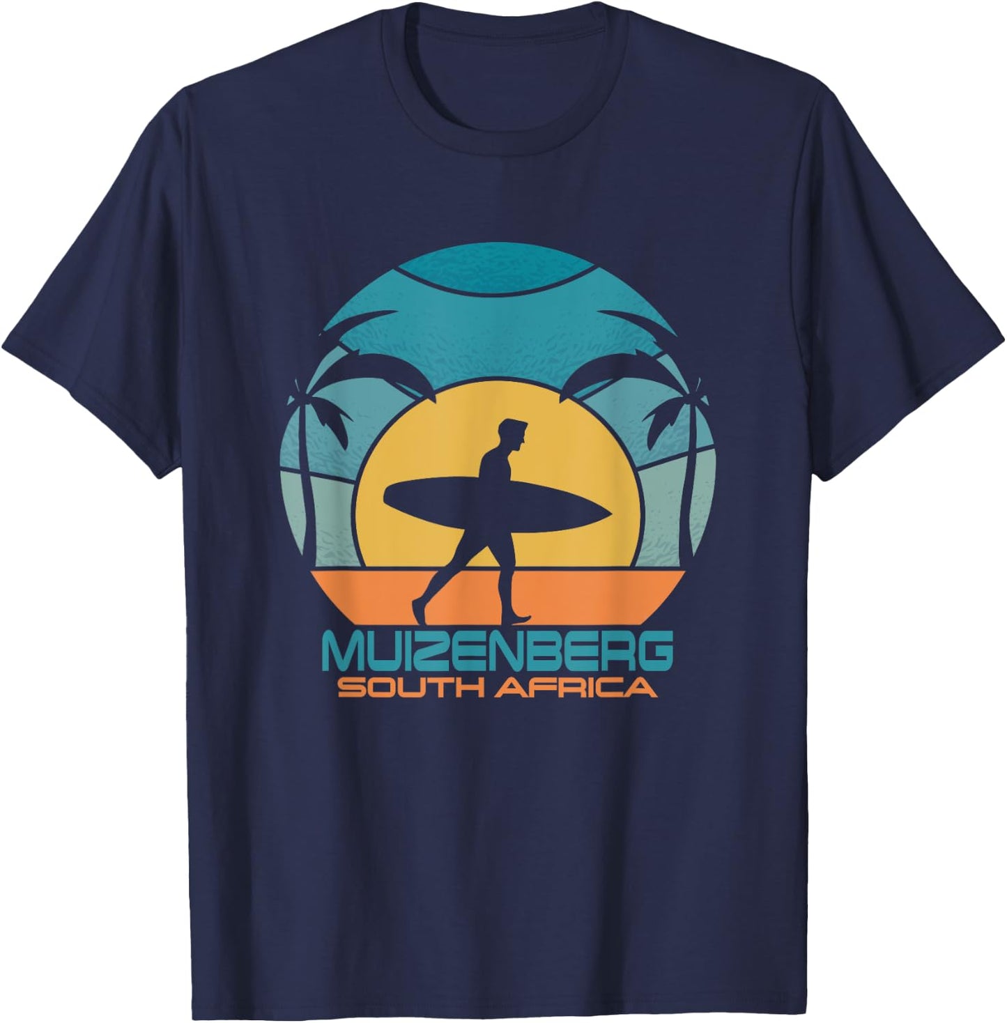 Muizenberg Surfing Beach Retro Surfing Summer Vacation T-Shirt - T-Shirt | Navy