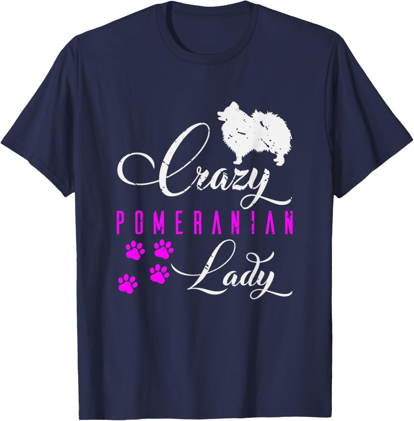 Dog Lady Gift Animal Lovers Funny Pomeranian T-Shirt - T-Shirt | Navy