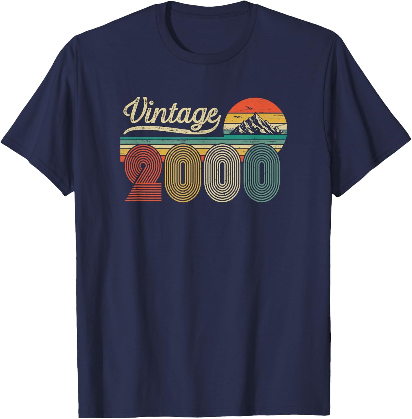 26th Birthday Man Woman - Vintage Born in 2000 Classic Retro T-Shirt - T-Shirt | Navy