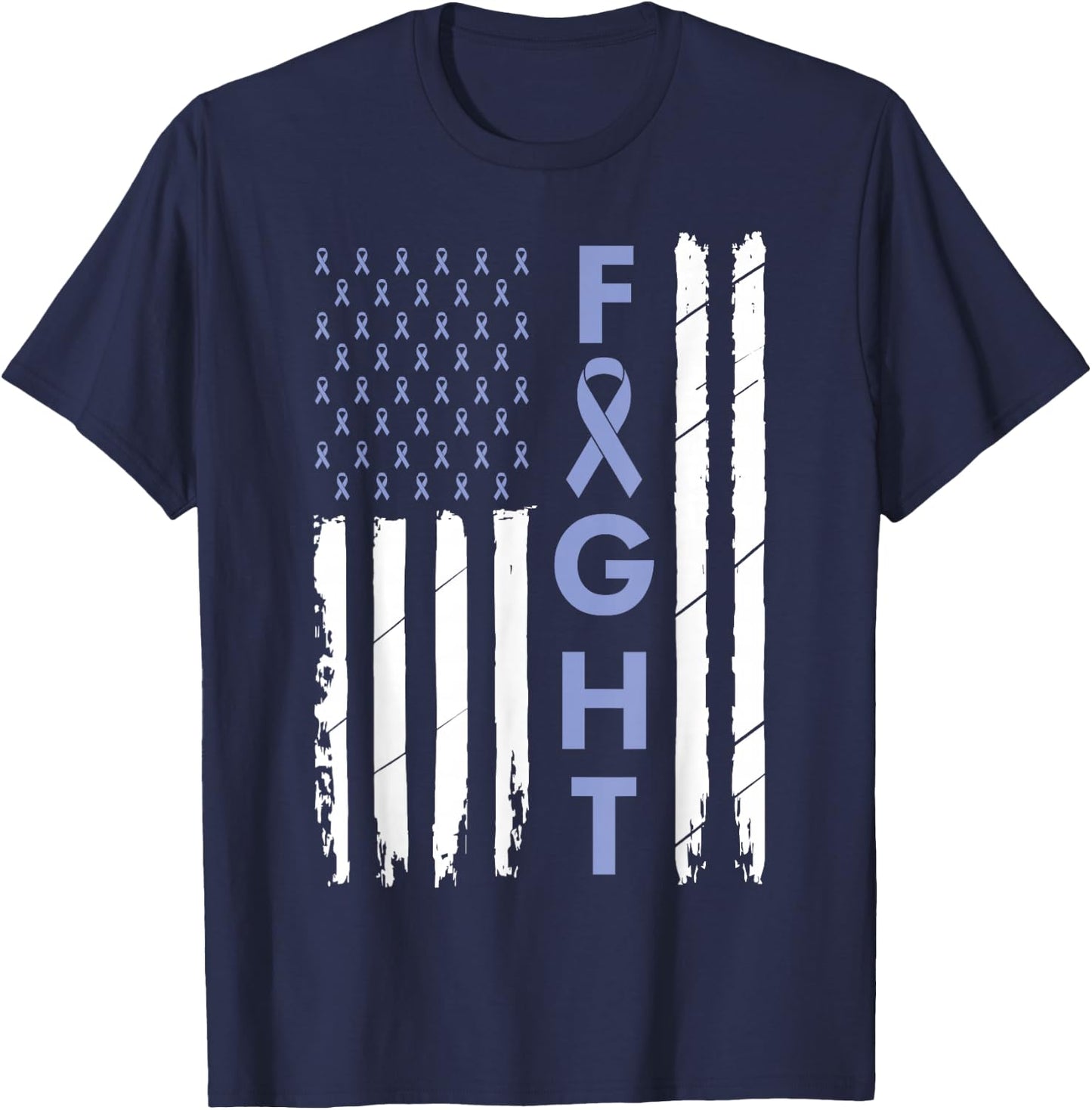 Esophageal Cancer Awareness Gifts Co. Purple Periwinkle Ribbon Cancer Awareness - Women's -Adults Classic Fit Short Sleeve - Black - Small T-Shirt - T-Shirt | Navy