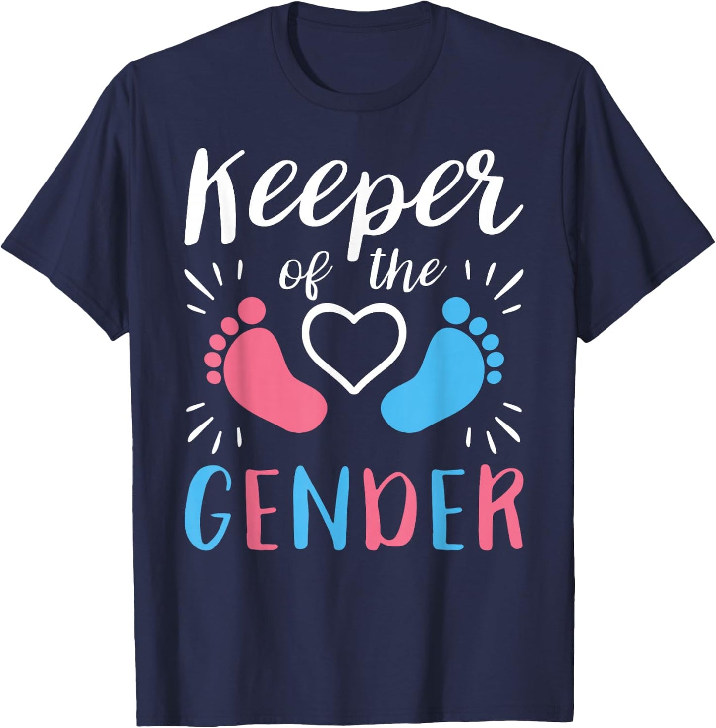 Keeper of the Gender Cute Gender Reveal Funny Pregnancy T-Shirt - T-Shirt | Navy