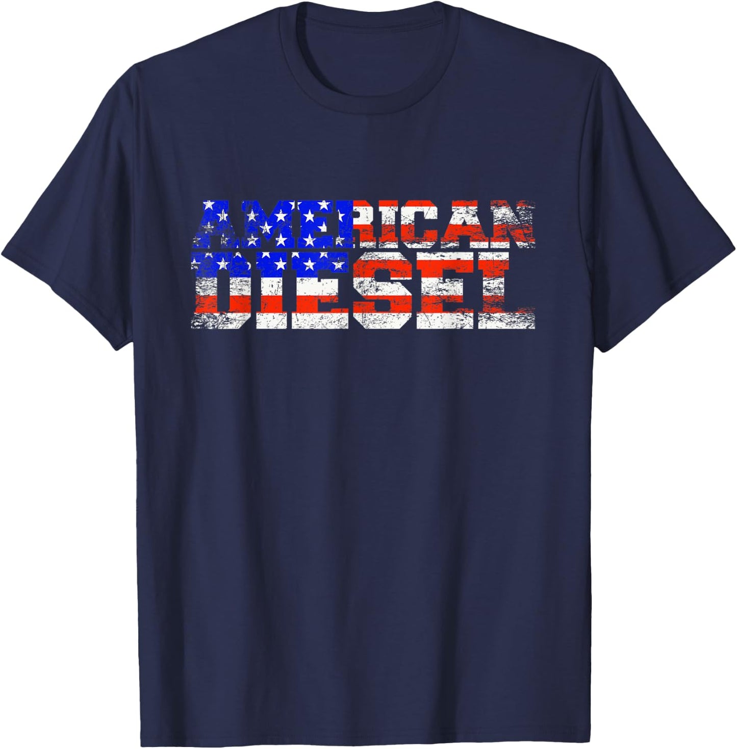 American Diesel Big Rig Trucker American Flag Diesel T-Shirt - T-Shirt | Navy