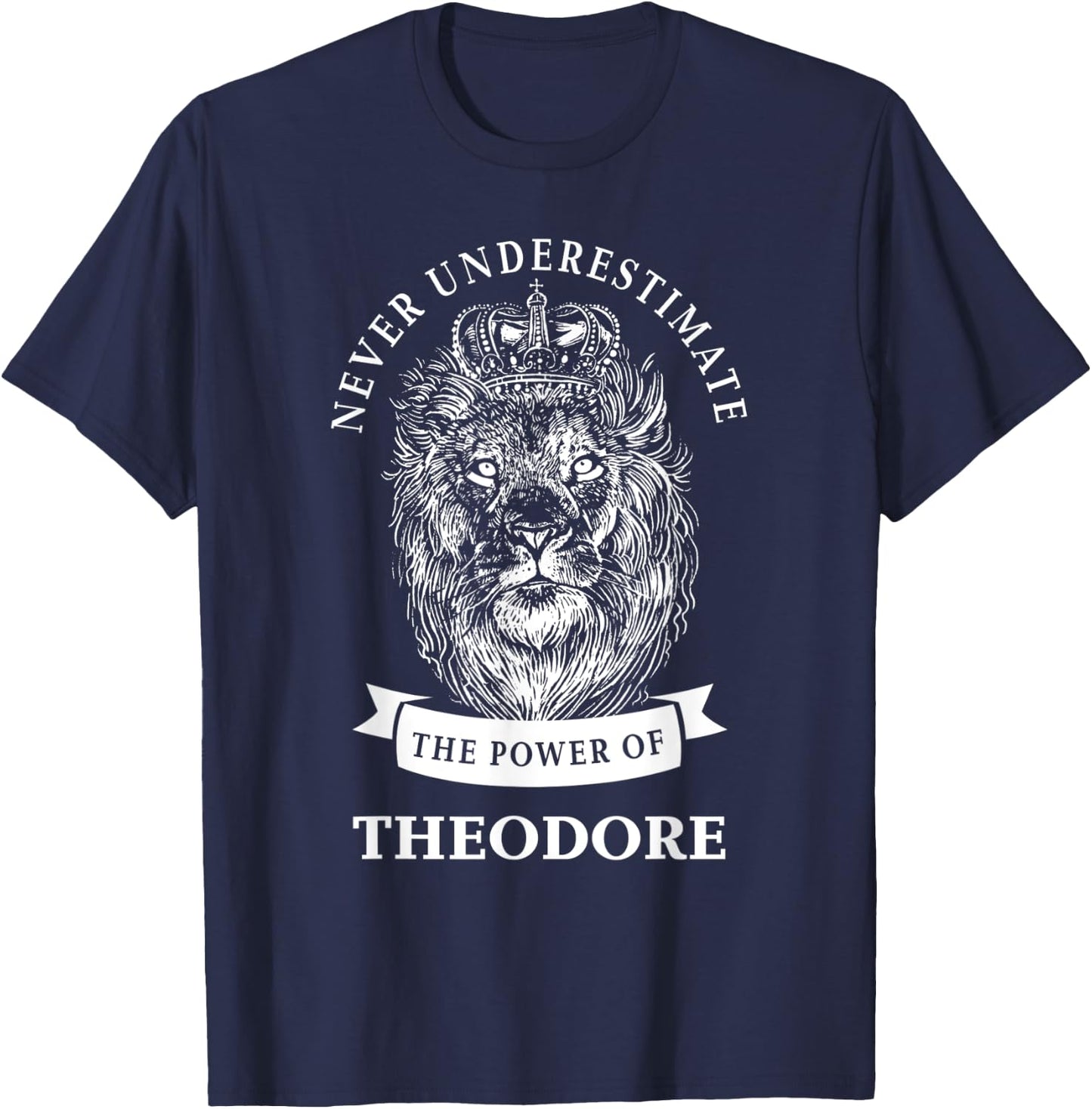 Theodore Gift Name Lion T-Shirt - T-Shirt | Navy
