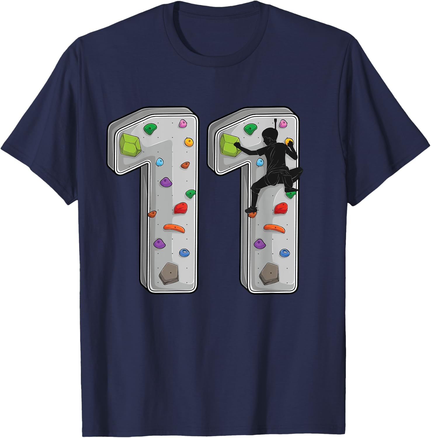 11 year old rock climbing 11th birthday Adventures Climber T-Shirt - T-Shirt | Navy