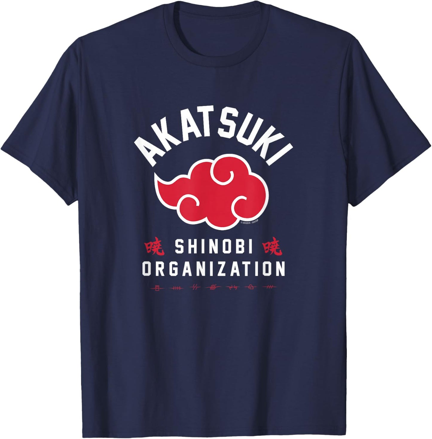 Naruto Shippuden Akatsuki Shinobi Organization Small T-Shirt - T-Shirt | Navy