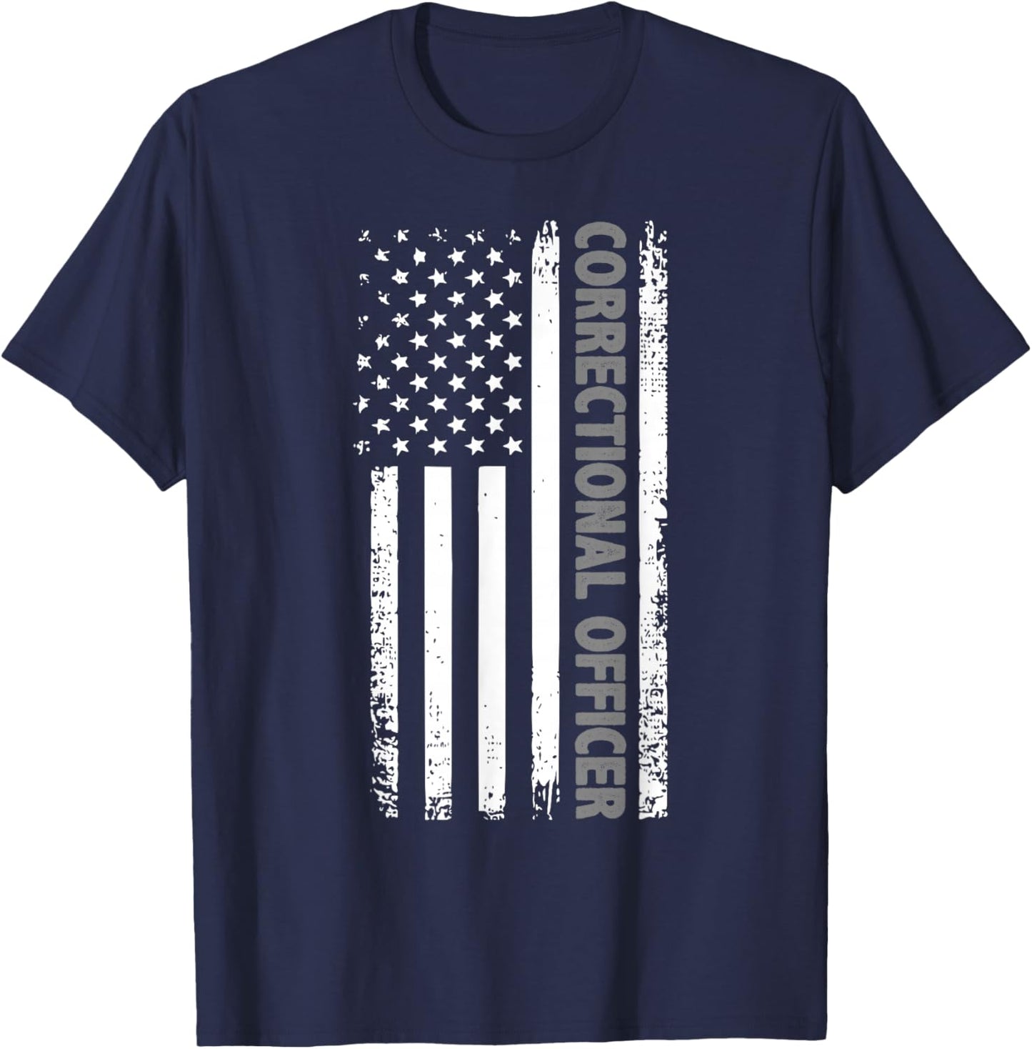 Correctional Officer American Flag T-Shirt - T-Shirt | Navy