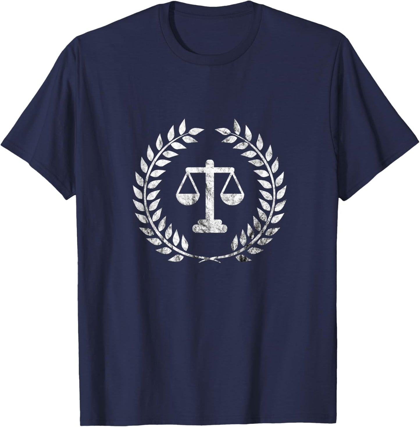 Law Vintage Scale Justice Lawyer Law Student Law School T-Shirt - T-Shirt | Navy