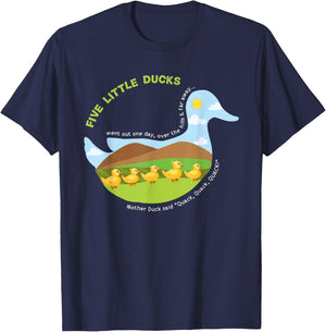 Five Little Ducks Mother Duck unique Nursery Rhymes T-Shirt - T-Shirt | Navy