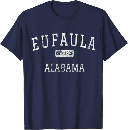 Eufaula Alabama AL Vintage T-Shirt - T-Shirt | Navy