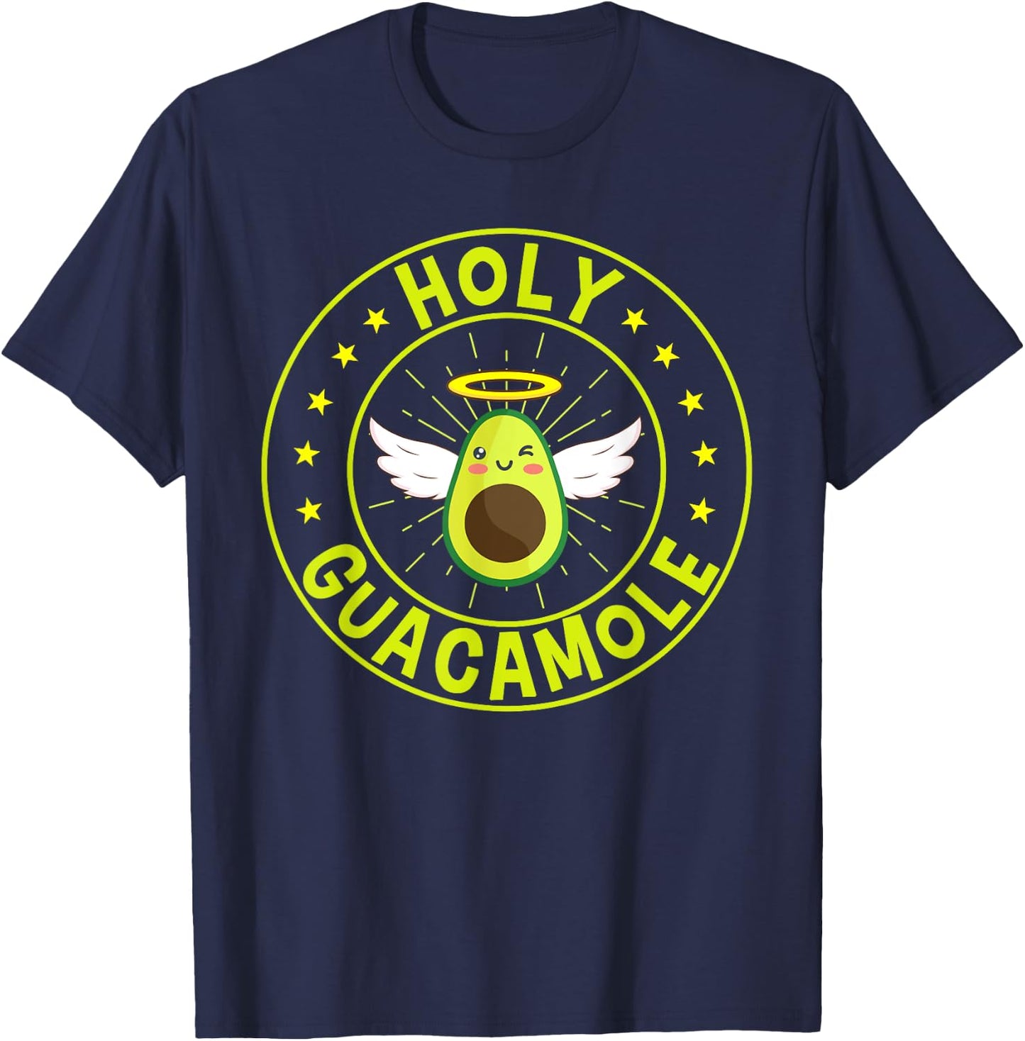 Funny Holy Guacamole Angel Mexican Food Avocado T-Shirt - T-Shirt | Navy