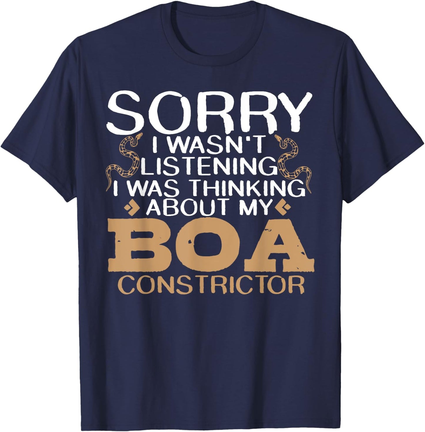 Boas Joke Saying Snake Reptile Snakes Boa Constrictor T-Shirt - T-Shirt | Navy