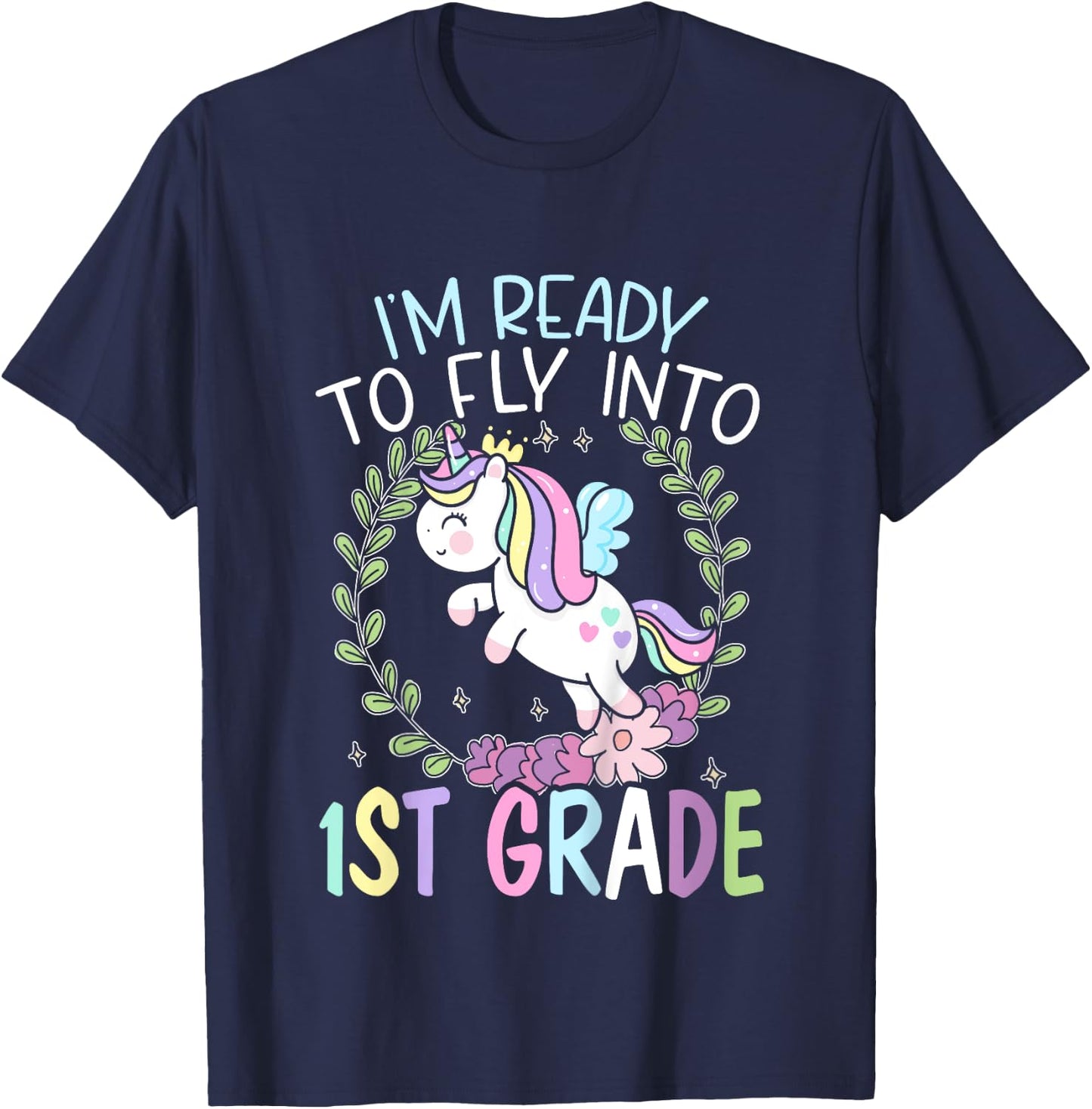 Kids I'm Ready To Fly Into 1st Grade First Day Of School T-Shirt - T-Shirt | Navy