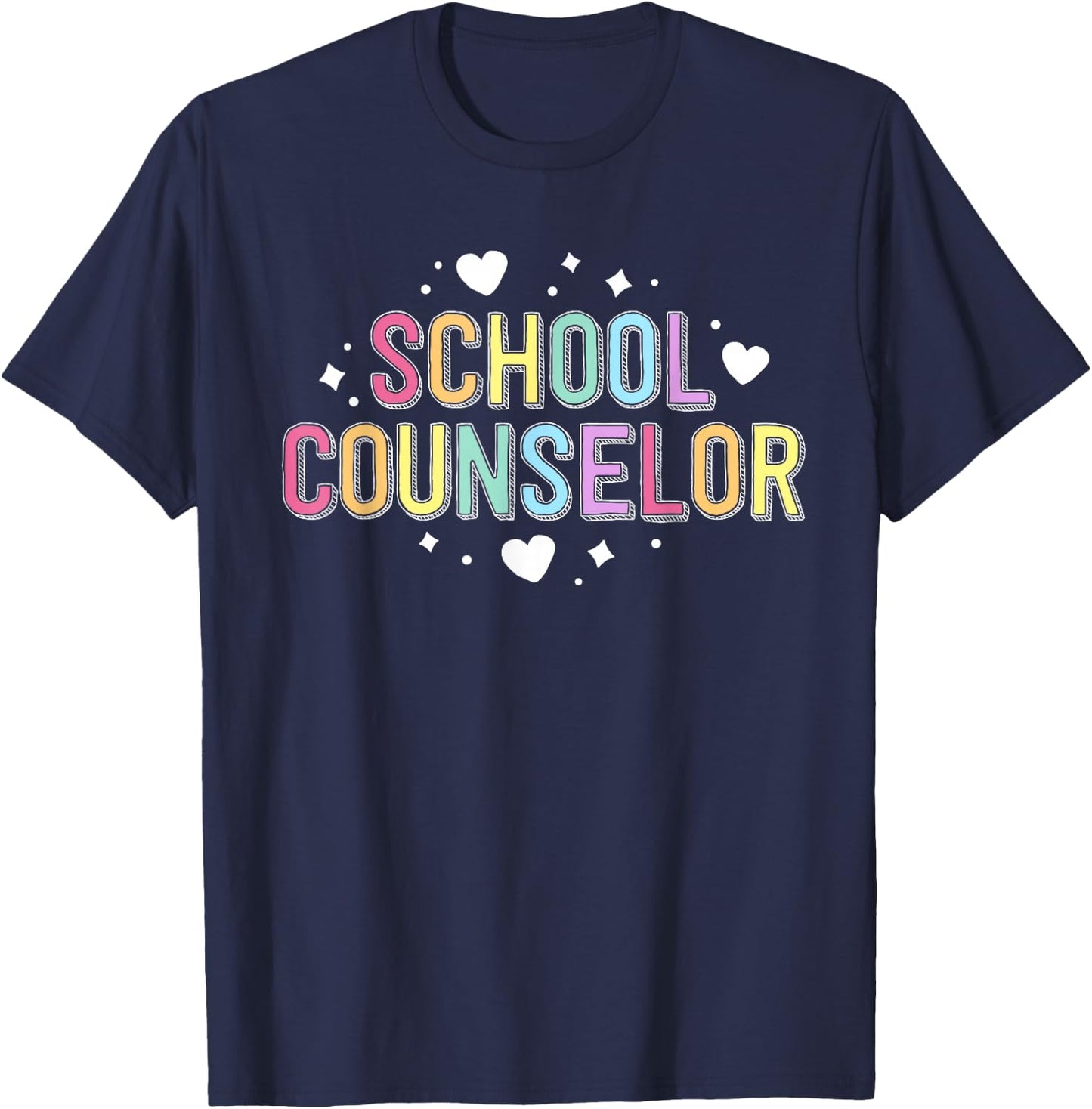 School Counselor Shirt Matching School Guidance Therapist T-Shirt - T-Shirt | Navy