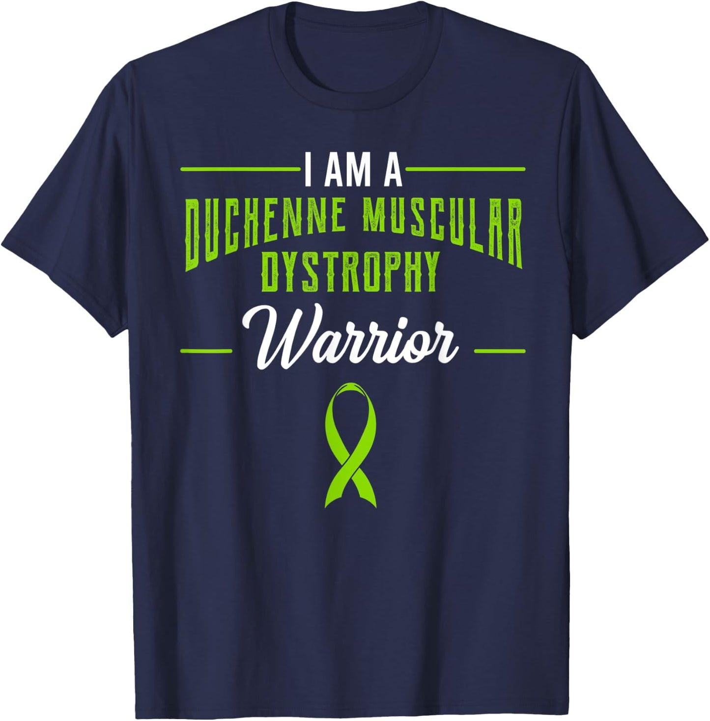 Duchenne Muscular Dystrophy Warrior Awareness Ribbon Patient T-Shirt - T-Shirt | Navy