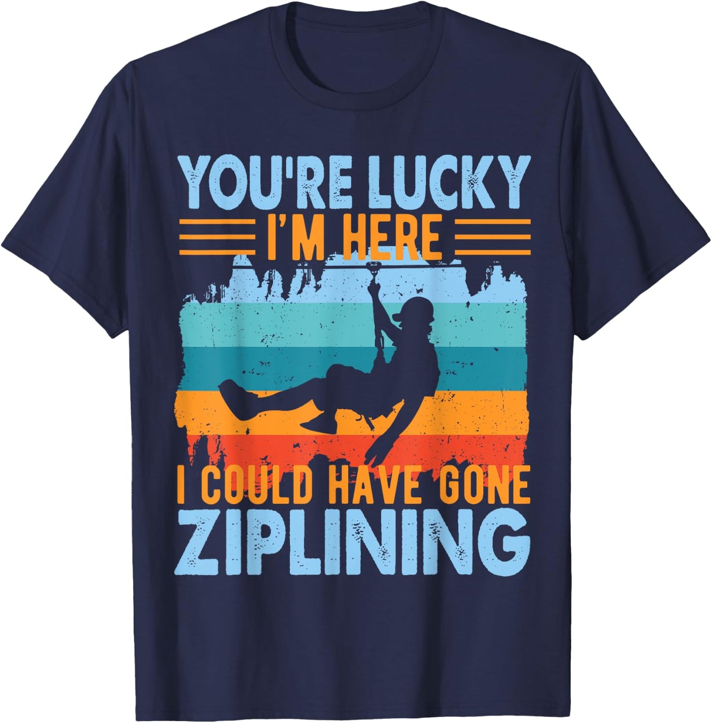 Ziplining Zip Line Zipline Adventure T-Shirt - T-Shirt | Navy