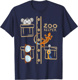 Zookeeper Costume Shirt - Halloween Jungle Explorer T-Shirt - T-Shirt | Navy