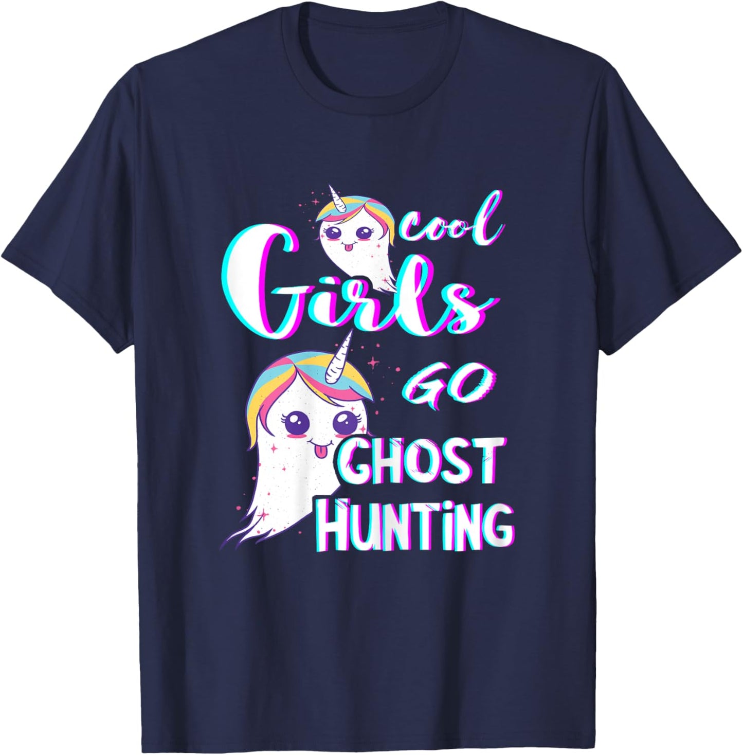 Ghost Hunting Girl Paranormal Investigator Ghost Hunt Ghosts T-Shirt - T-Shirt | Navy