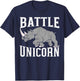 Battle Unicorn Rhinocerus Wildlife Animal Herbivore Rhino T-Shirt - T-Shirt | Navy