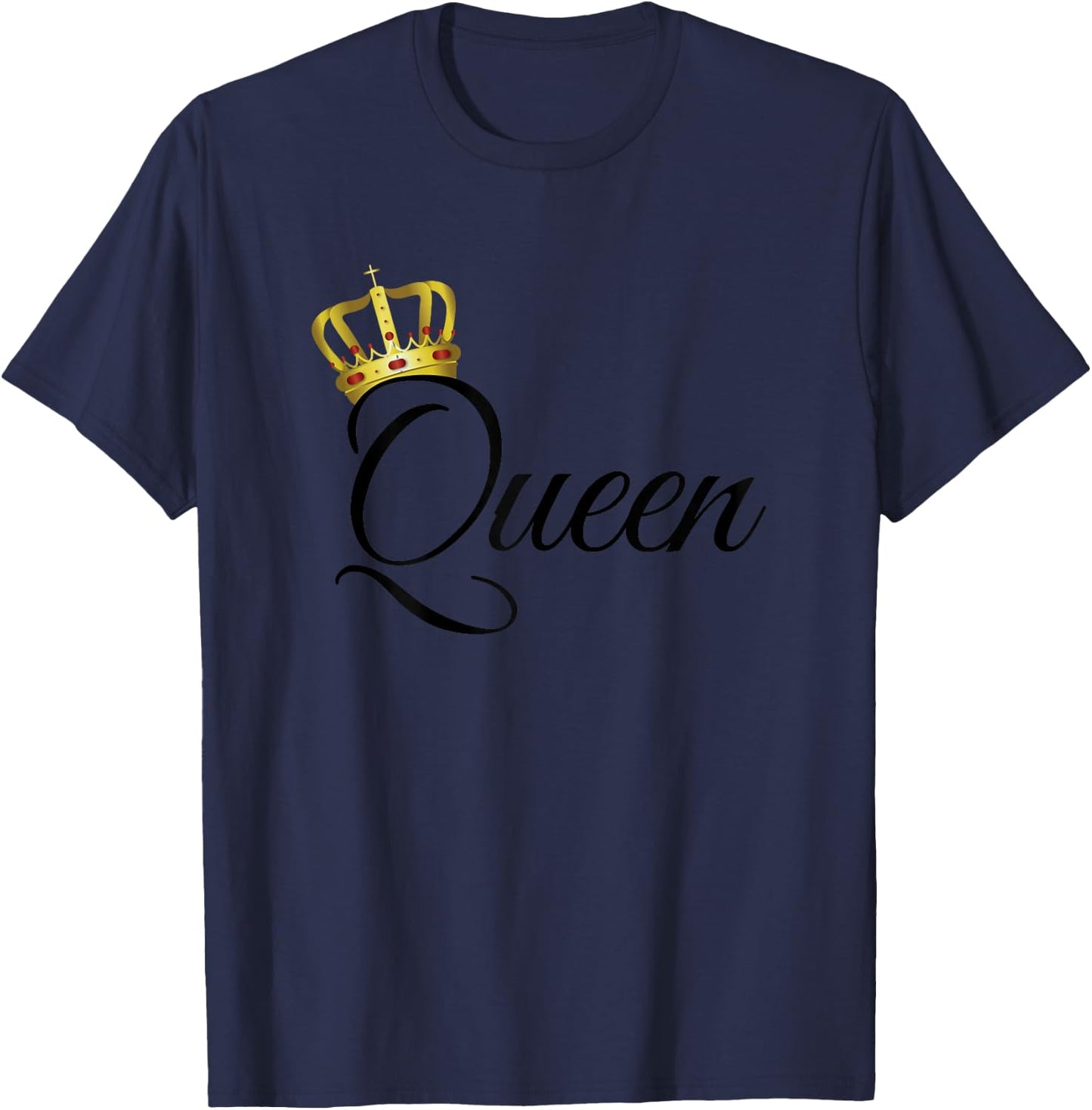 King and Queen Shirts White Matching Couple Outfits T-Shirt - T-Shirt | Navy