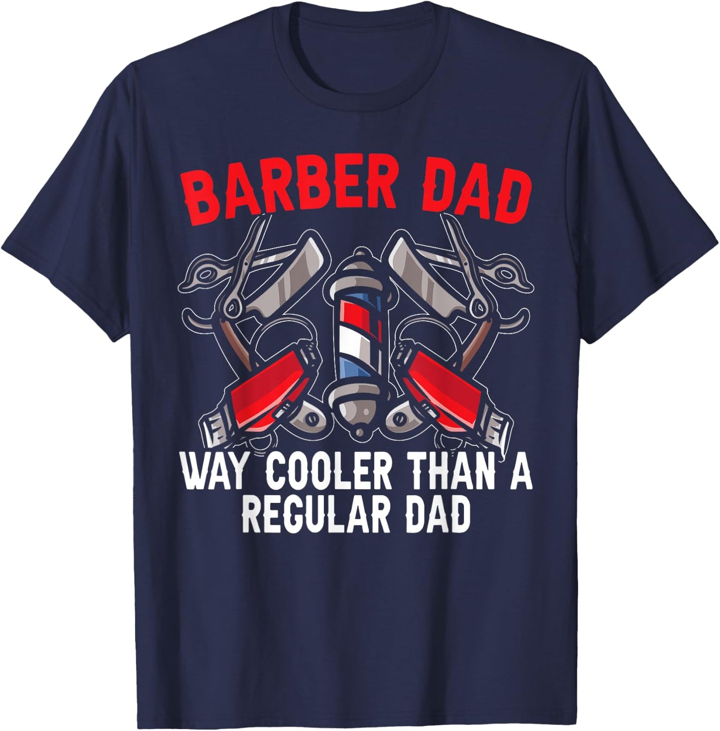 Barbier Dad Father's Day Haircut Barbershop Bester Daddy T-Shirt - T-Shirt | Navy