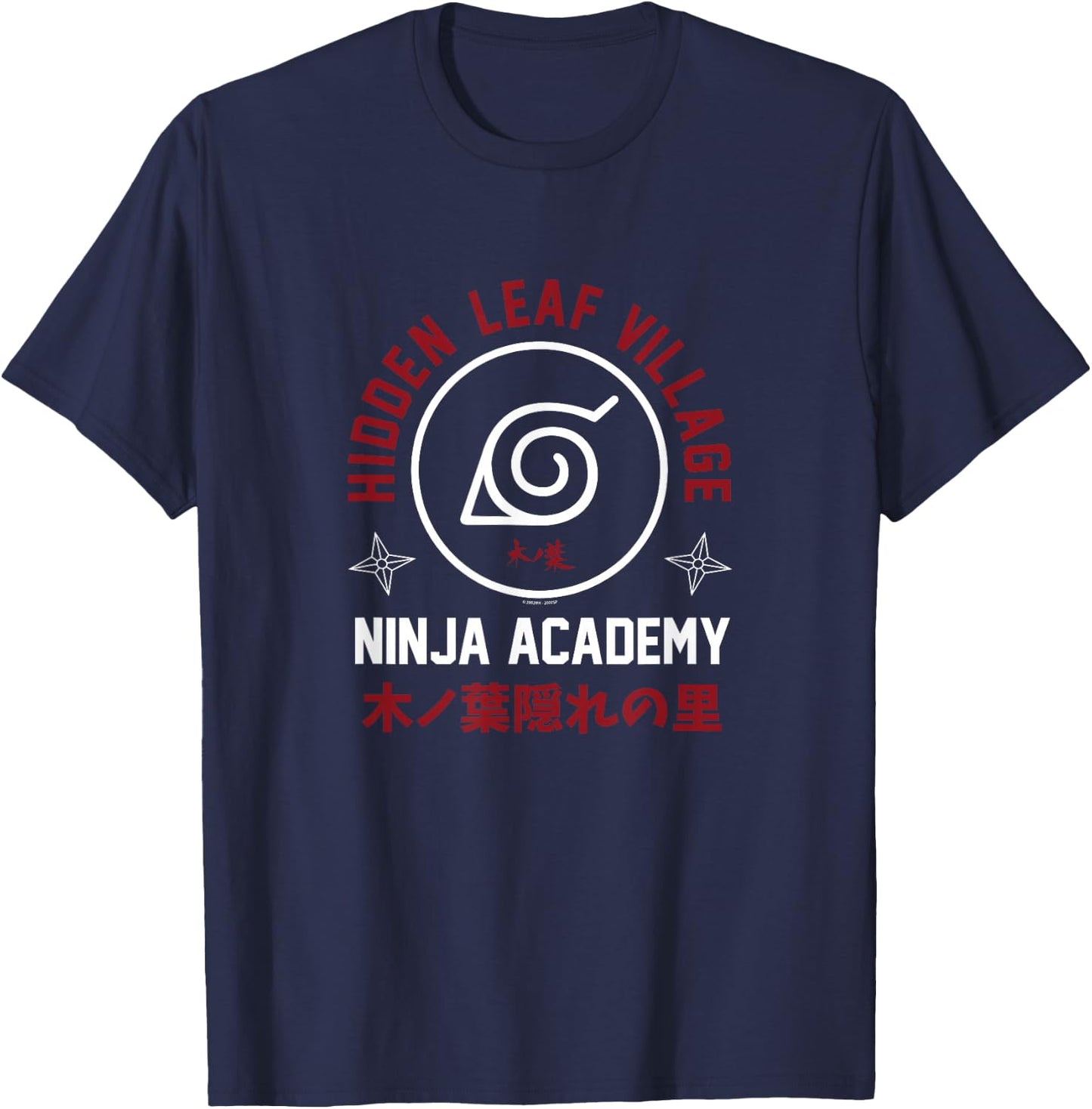 Naruto Shippuden Ninja Academy Varsity Logo Anime T-Shirt - T-Shirt | Navy