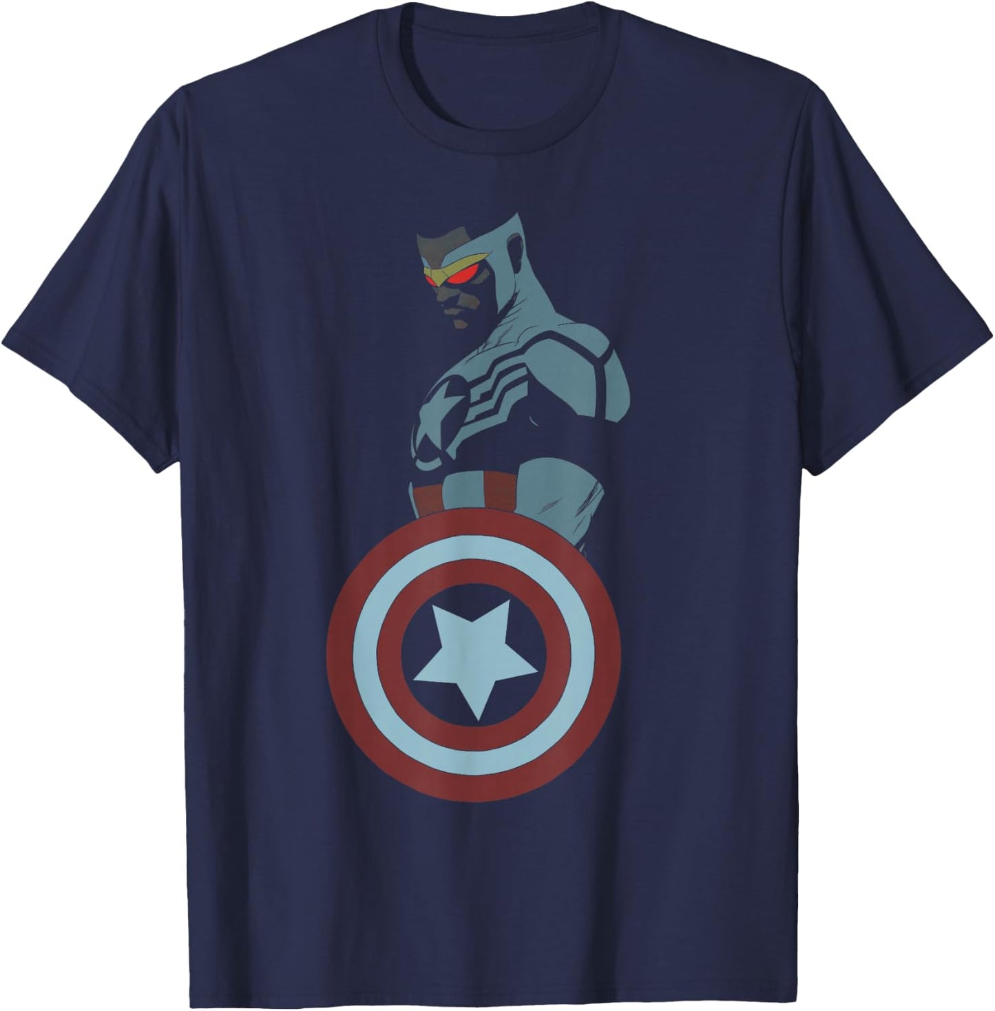 Marvel Avengers Sam Wilson Captain America Portrait T-Shirt - T-Shirt | Navy