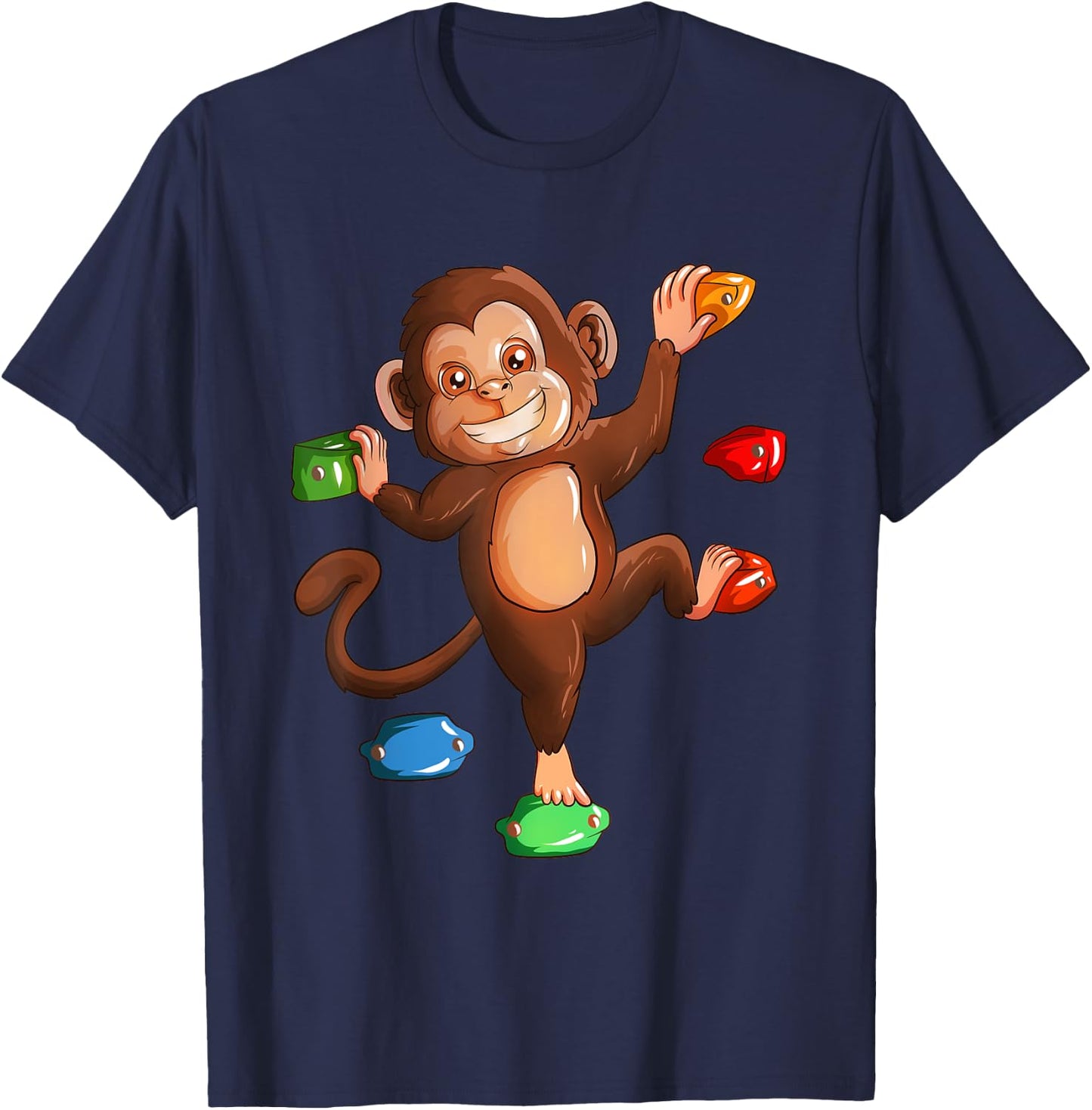 Climbing Monkey Monkey Children Climbing Forest Bouldering T-Shirt - T-Shirt | Navy